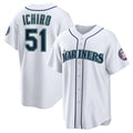 Usanow  Seattle Mariners #51 Ichiro Suzuki White  Cool Base Stitched Jersey