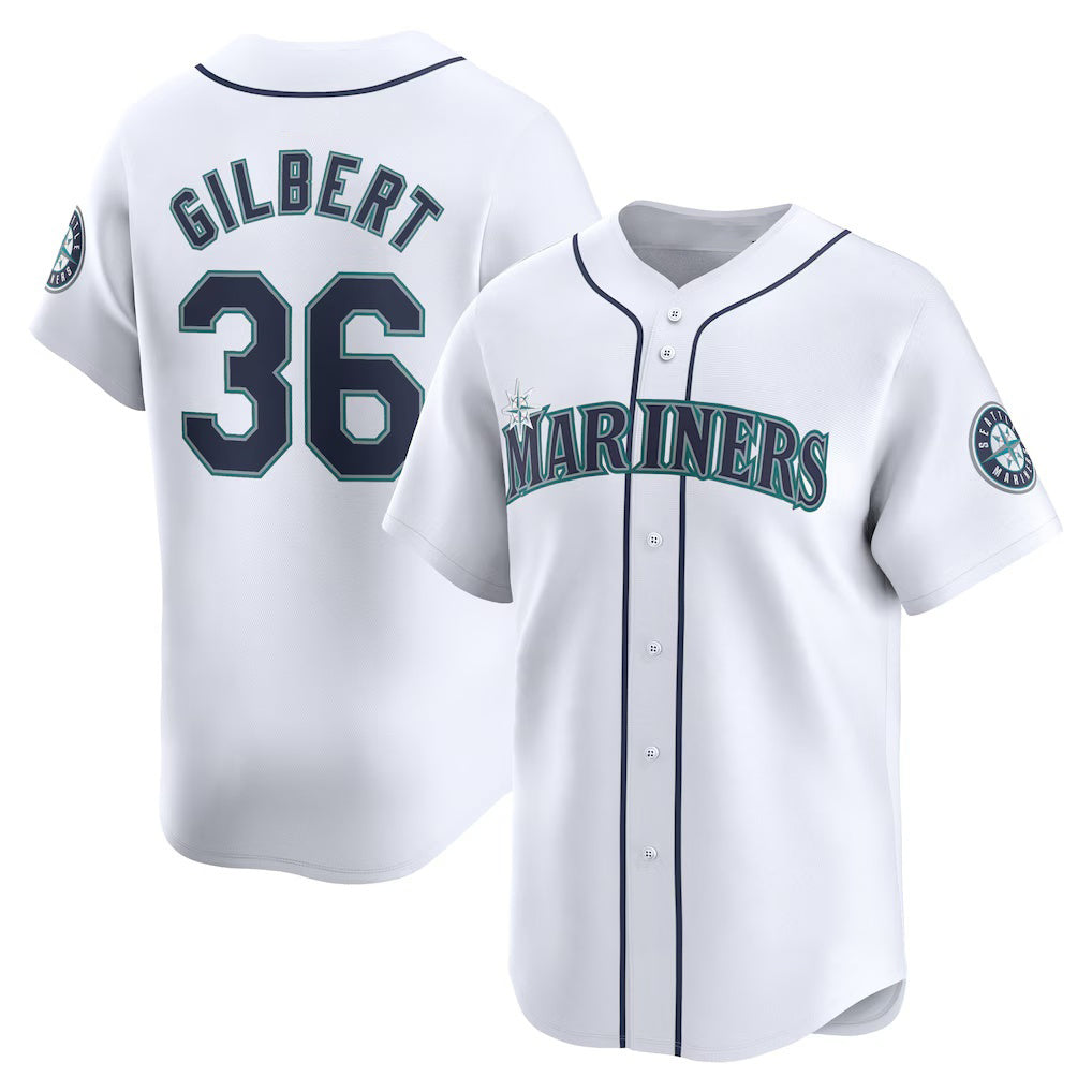 Usanow  Seattle Mariners #36 Logan Gilbert White  Home Limited Player Jersey