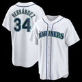 Usanow  Seattle Mariners #34 Felix Hernandez White  Home Retired Player Replica Jersey