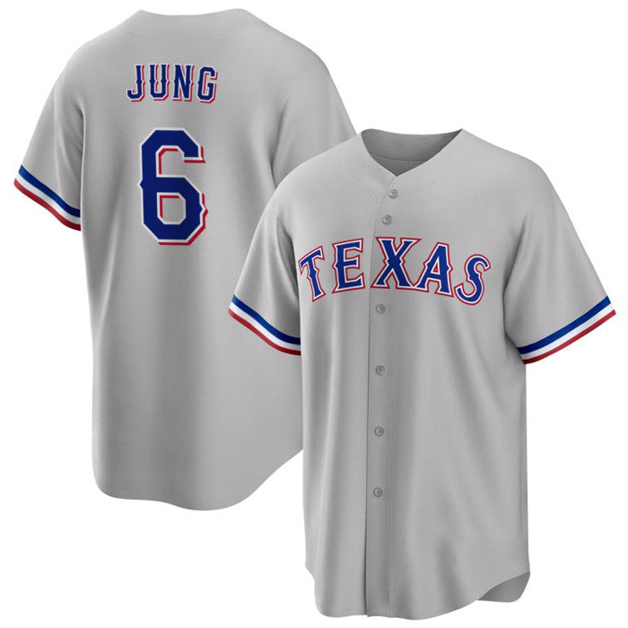 Usanow Texas Rangers #6 Josh Jung Gray  Cool Base Stitched Jersey