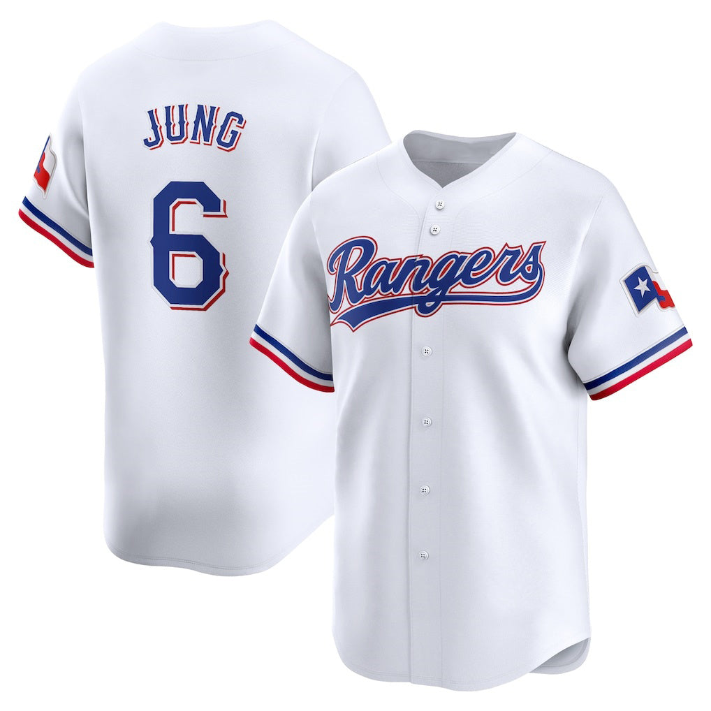 Usanow Texas Rangers #6 Josh Jung White  Home Limited Player Jersey