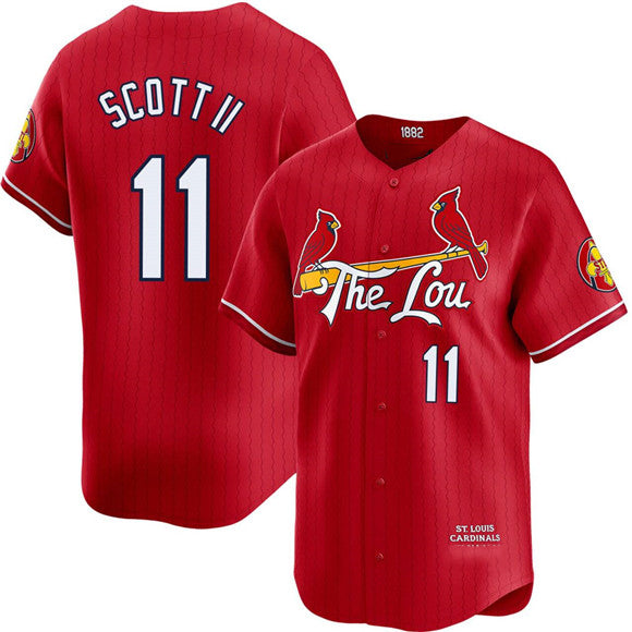 Usanow St. Louis Cardinals #11 Victor Scott II Red  City Connect Limited Stitched Jersey