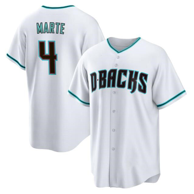 Usanow Arizona Diamondbacks #4 Ketel Marte White  Cool Base Stitched Jersey