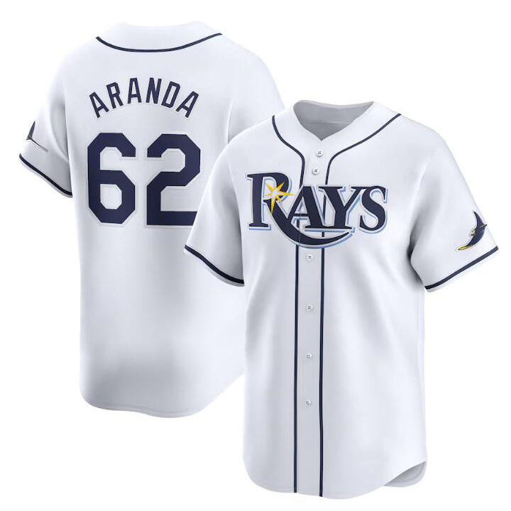 Usanow Tampa Bay Rays #62 Jonathan Aranda White  Home Limited Stitched Jersey